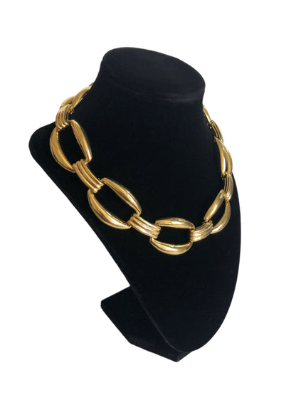 Vintage GIVENCHY necklace large links gold tone