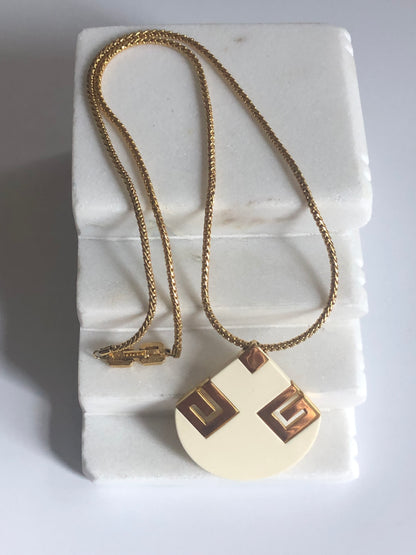 Vintage GIVENCHY necklace pendant logo 1978