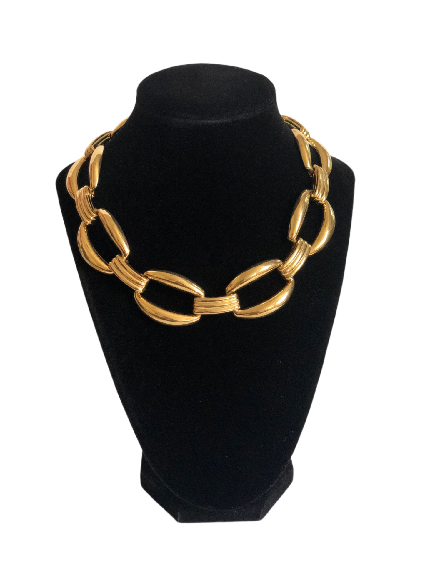 Vintage GIVENCHY necklace large links gold tone