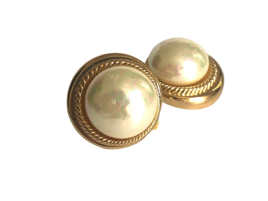 Vintage Christian Dior earrings pearl cabochon